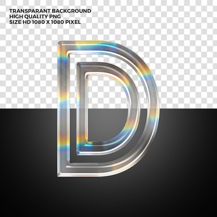 PSD grátis letra do alfabeto prismático transparente psd