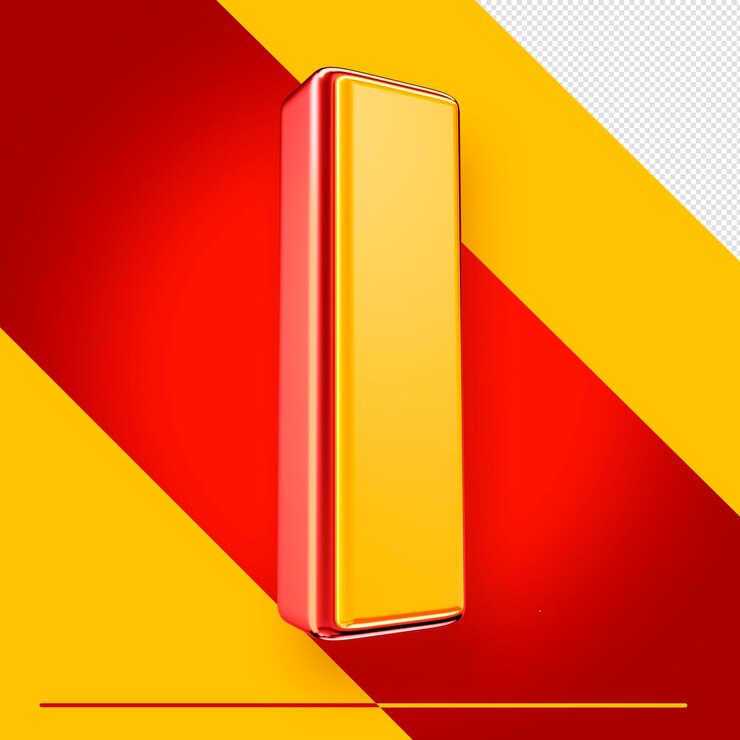 PSD grátis letra do alfabeto psd 3d isolada com vermelho e amarelo para composições