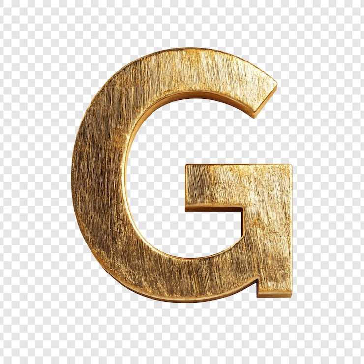 PSD grátis letra dourada g elegante textura de madeira alfabeto imagem de alta resolução