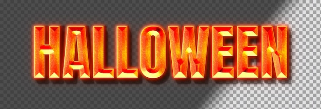 PSD grátis letras de sombra de halloween forjaram texto em um fundo transparente