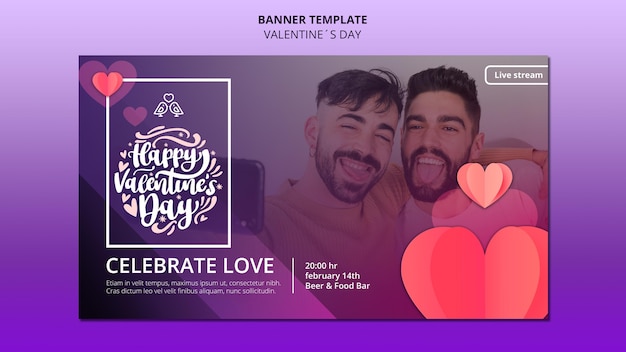 Lindo modelo de banner do dia dos namorados com foto