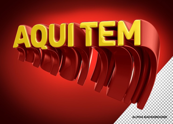PSD grátis logotipo 3d aqui é isolado em fundo vermelho para composição