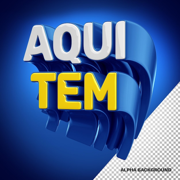 Logotipo 3d aqui está isolado no fundo azul