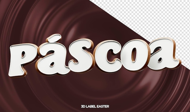 PSD grátis logotipo 3d páscoa com chocolate feliz páscoa no brasil