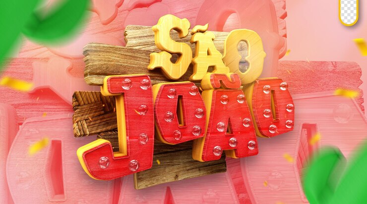 PSD grátis logotipo 3d são joão selo promocional para campanhas arraia brasil