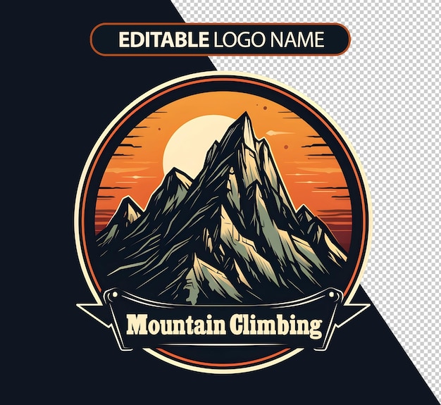 Logotipo de alpinismo isolado no fundo