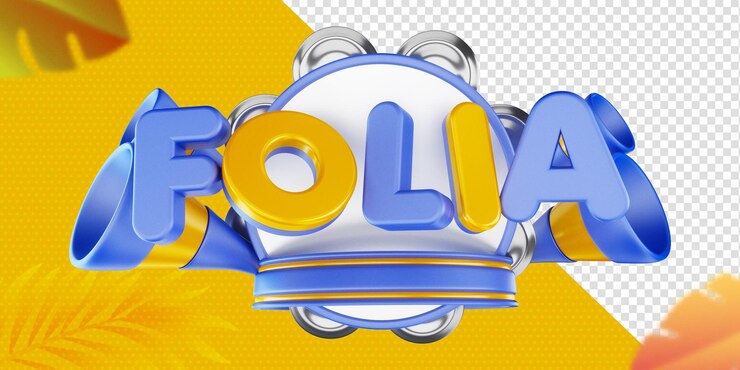 PSD grátis logotipo de carnaval 3d no brasil campanha publicitária selo carnaval brasil folia