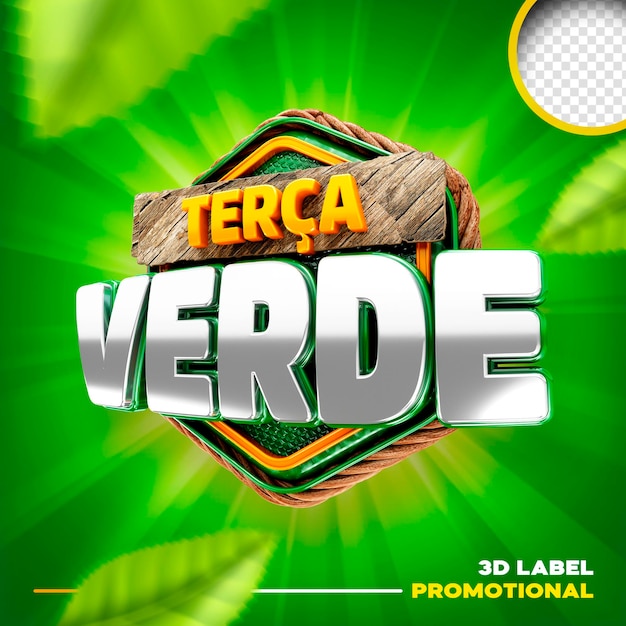 PSD grátis logotipo de renderização 3d isolado do varejo verde terça-feira terça feira verde no brasil