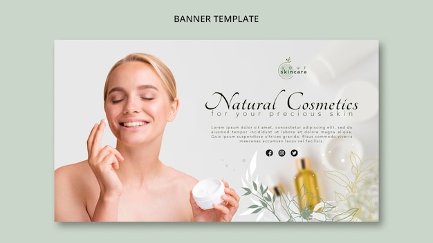 PSD grátis loja de cosméticos naturais de modelo de banner