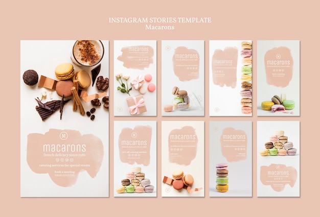 Macarons instgagram stories template