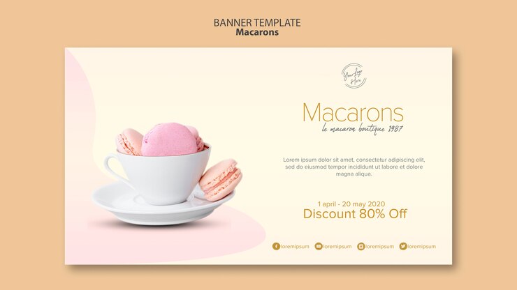 PSD grátis macarons venda com desconto