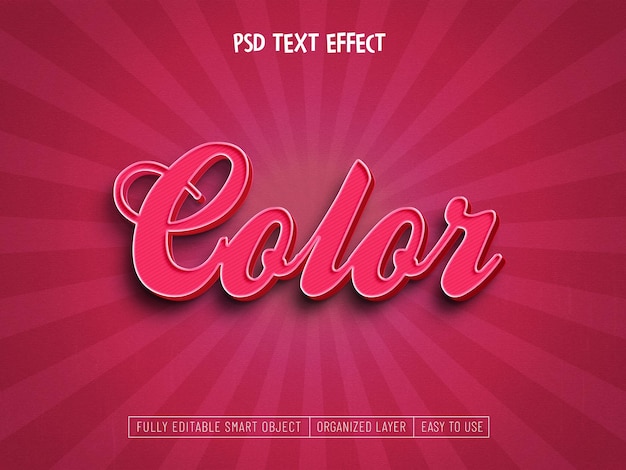 PSD grátis magenta color 3d style color off the year 2023 text effect