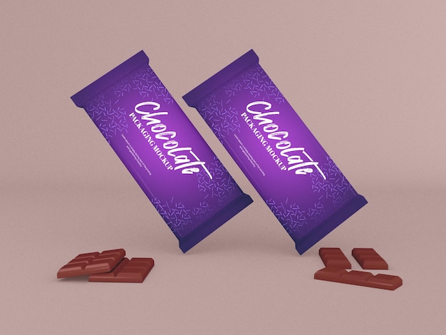 PSD grátis maquete de embalagem de barra de chocolate