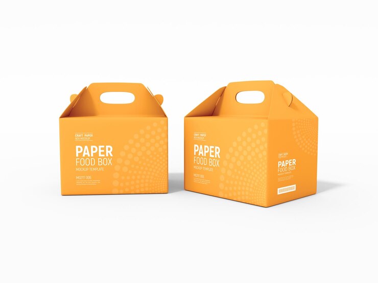 PSD grátis maquete de embalagem de caixa de entrega de alimentos em papel