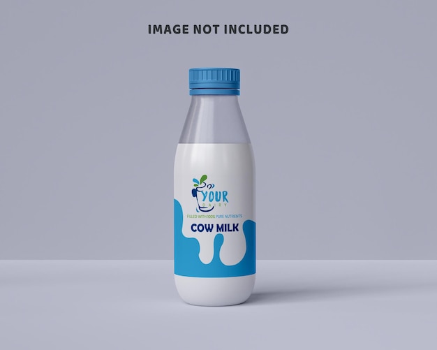 Maquete de garrafa glassy para embalagem de leite