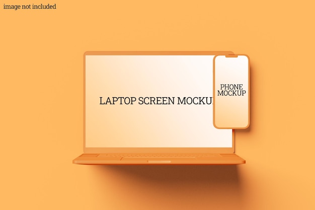 Maquete de laptop e smartphone de argila