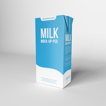 Maquete de pacote de leite