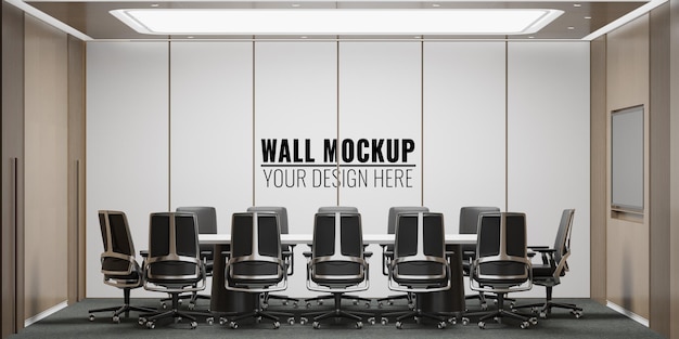 Maquete de parede de sala de reunião de escritório moderno interior