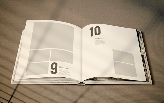 Maquete de revista com um espaço em branco
