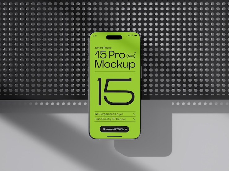 PSD grátis maquete do smartphone 15 pro max