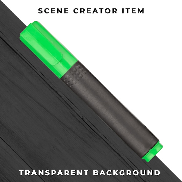 Marcador caneta objeto transparente psd