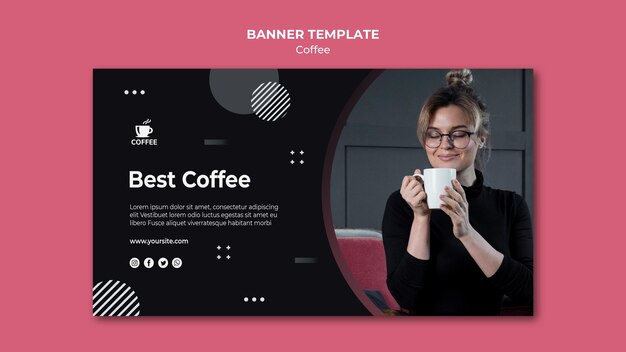 Melhor modelo de banner de conceito de café
