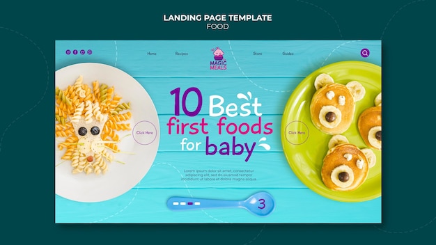 PSD grátis melhor página de destino de alimentos para bebês