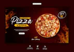 PSD grátis menu de comida e modelo de banner da web de pizza deliciosa