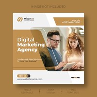 Mídia social de marketing digital e modelo de postagem do instagram