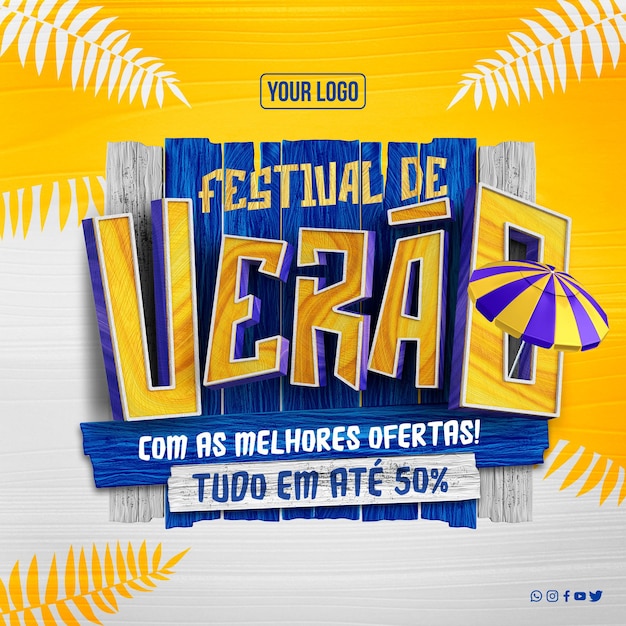 PSD grátis mídia social pós festival de verão com as melhores ofertas