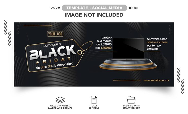 PSD grátis mídia social post banner black friday 3d render design de modelo para campanha de marketing
