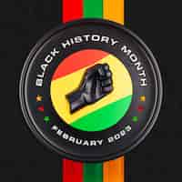 PSD grátis mídia social post mês da história negra com mão 3d africana