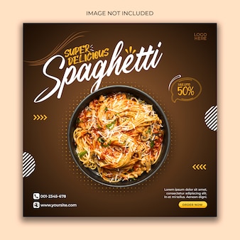 Mídia social postar banner comida modelo menu especial