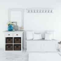 PSD grátis mobiliário moderno salão branco