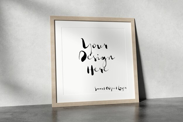 Download Cortar o quadro quadrado preto no branco mockup | PSD Premium
