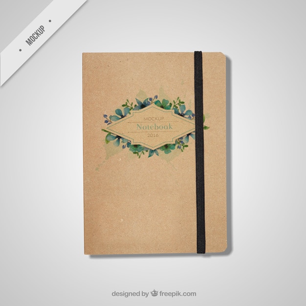 PSD grátis mockup bela notebook no estilo do vintage