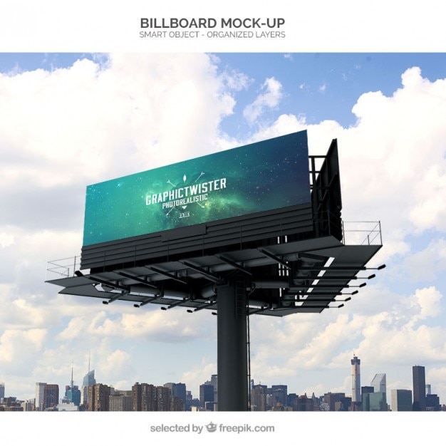 PSD grátis mockup billboard realista