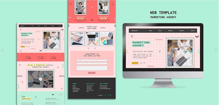 PSD grátis modelo da web de agência de marketing de mídia social