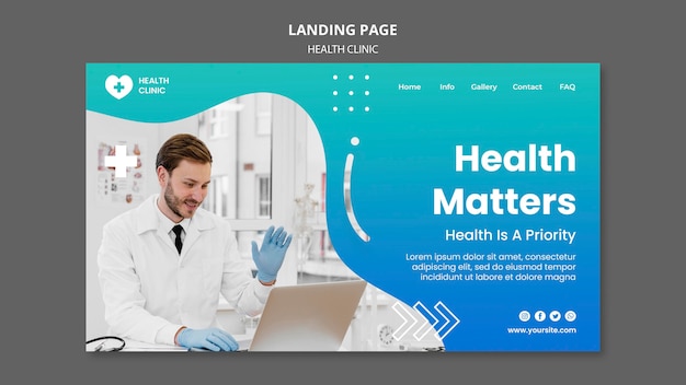 PSD grátis modelo da web de clínica de saúde