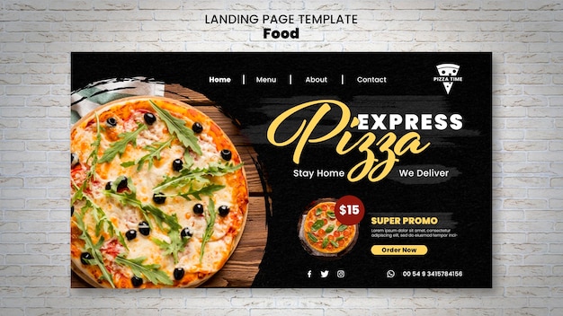 PSD grátis modelo da web de pizza deliciosa