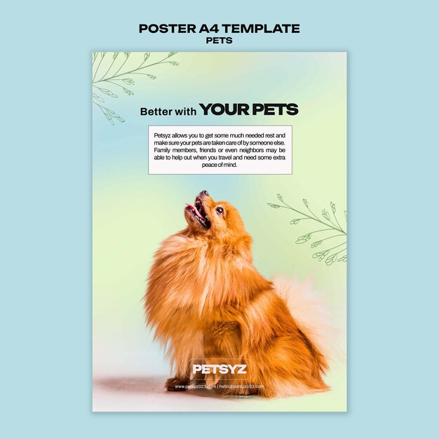 Modelo de animal de estimação de design plano