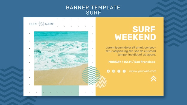 Modelo de anúncio de banner de surf