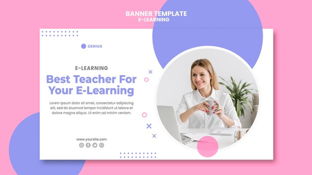 Modelo de anúncio de banner e-learning