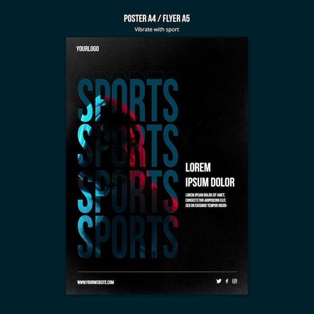 Modelo de anúncio de esporte em folheto