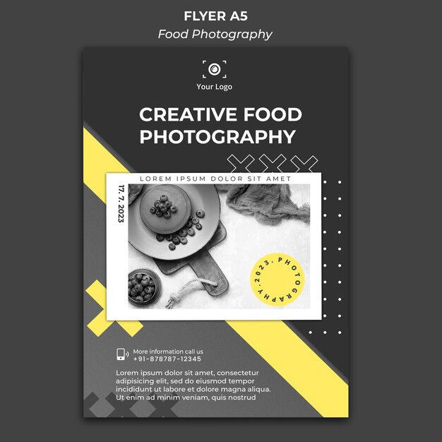 Modelo de anúncio de fotografia de comida em pôster