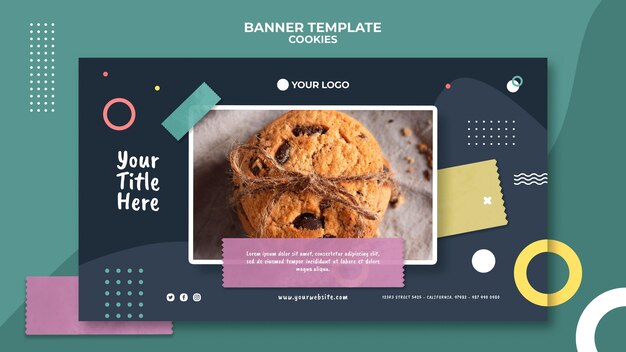 Modelo de anúncio de loja de biscoitos em banner
