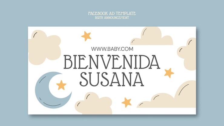 PSD grátis modelo de anúncio de nascimento no facebook