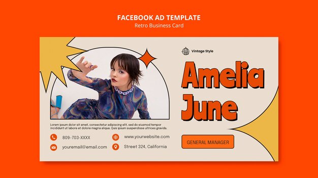Modelo de anúncio retro do Facebook
