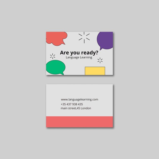 Modelo de aprendizado de idiomas de design plano