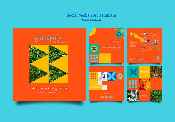PSD grátis modelo de apresentação de post instagram de design plano